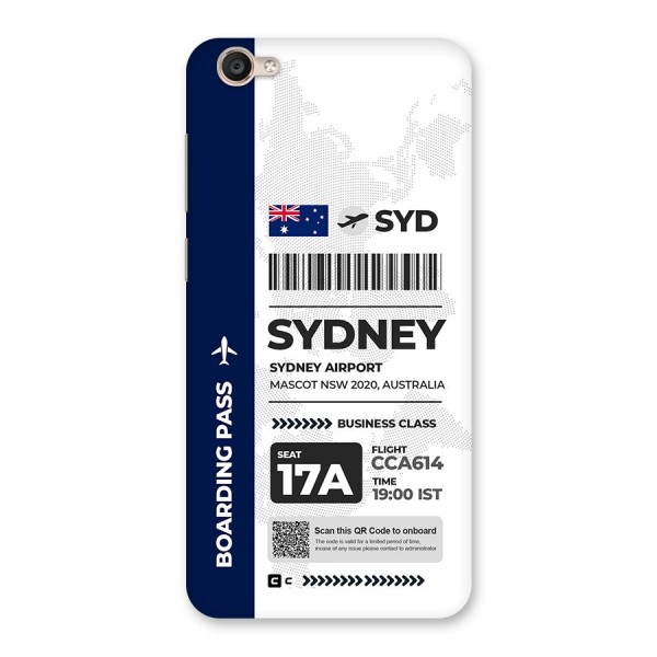 International Boarding Pass Sydney Back Case for Vivo Y55