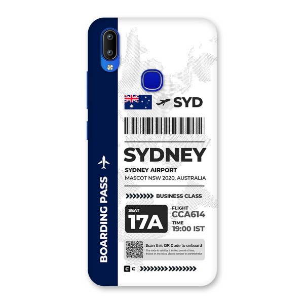 International Boarding Pass Sydney Back Case for Vivo Y91