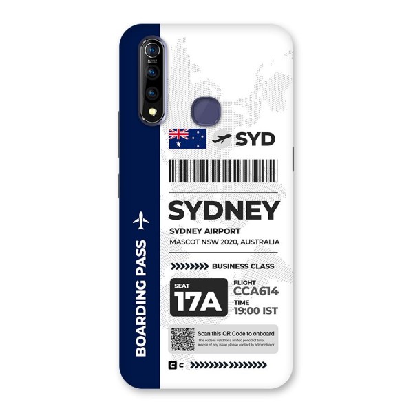 International Boarding Pass Sydney Back Case for Vivo Z1 Pro