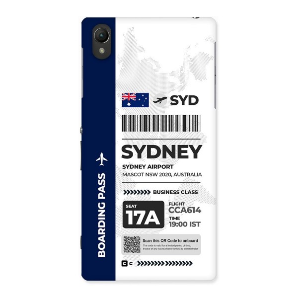 International Boarding Pass Sydney Back Case for Xperia Z1