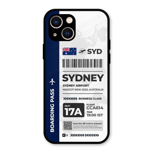 International Boarding Pass Sydney Metal Back Case for iPhone 13