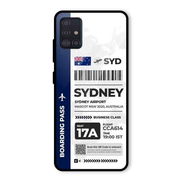 International Boarding Pass Sydney Glass Back Case for Galaxy A51