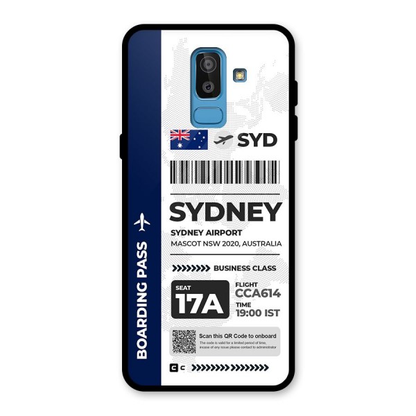 International Boarding Pass Sydney Glass Back Case for Galaxy J8