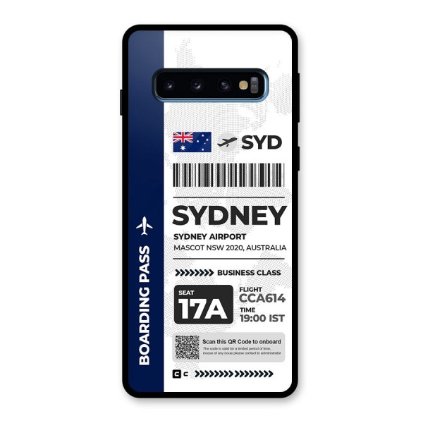 International Boarding Pass Sydney Glass Back Case for Galaxy S10