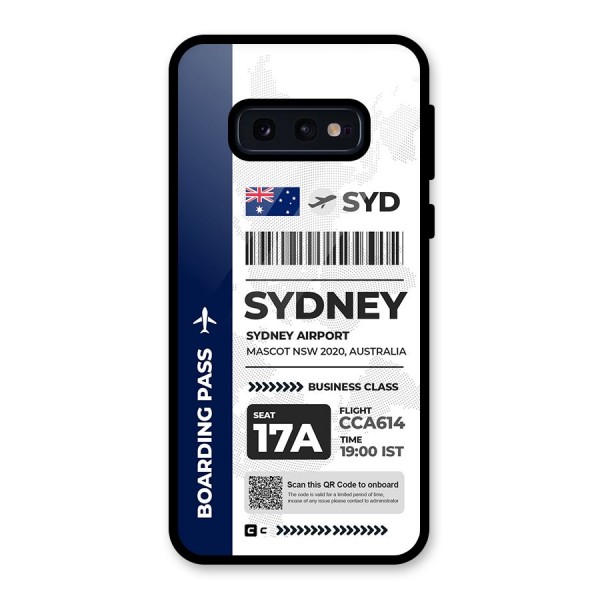 International Boarding Pass Sydney Glass Back Case for Galaxy S10e