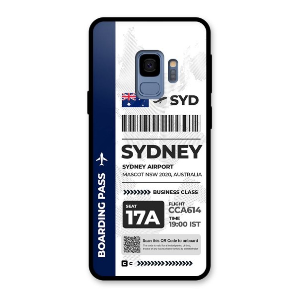 International Boarding Pass Sydney Glass Back Case for Galaxy S9