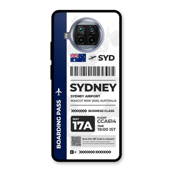 International Boarding Pass Sydney Glass Back Case for Mi 10i