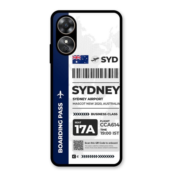 International Boarding Pass Sydney Glass Back Case for Oppo A17