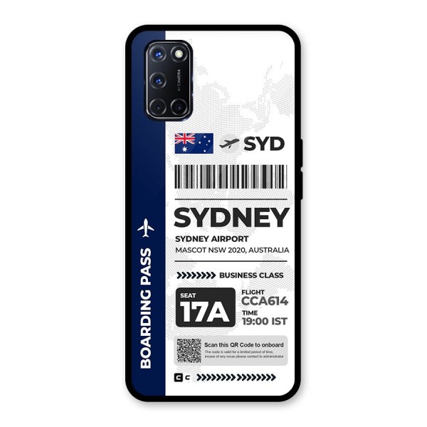 International Boarding Pass Sydney Glass Back Case for Oppo A52