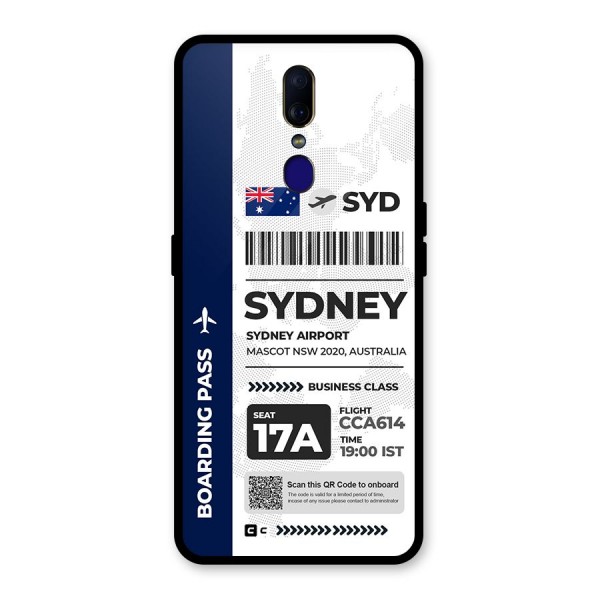 International Boarding Pass Sydney Glass Back Case for Oppo F11