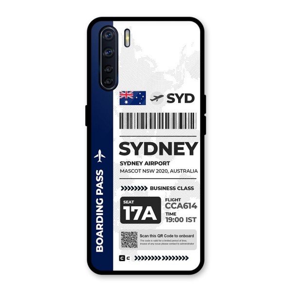 International Boarding Pass Sydney Glass Back Case for Oppo F15