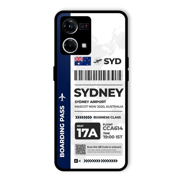 International Boarding Pass Sydney Glass Back Case for Oppo F21 Pro 4G