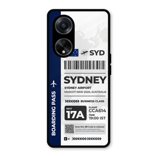 International Boarding Pass Sydney Metal Back Case for Oppo F23