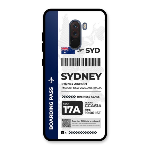 International Boarding Pass Sydney Glass Back Case for Poco F1