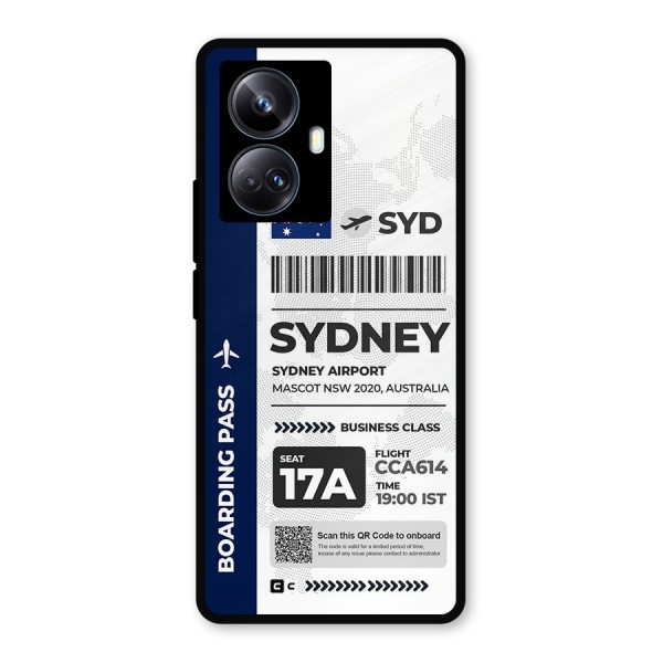 International Boarding Pass Sydney Metal Back Case for Realme 10 Pro Plus