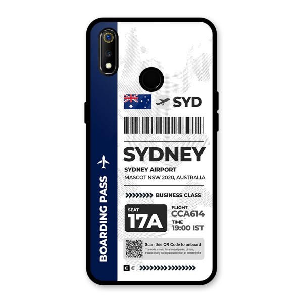 International Boarding Pass Sydney Glass Back Case for Realme 3