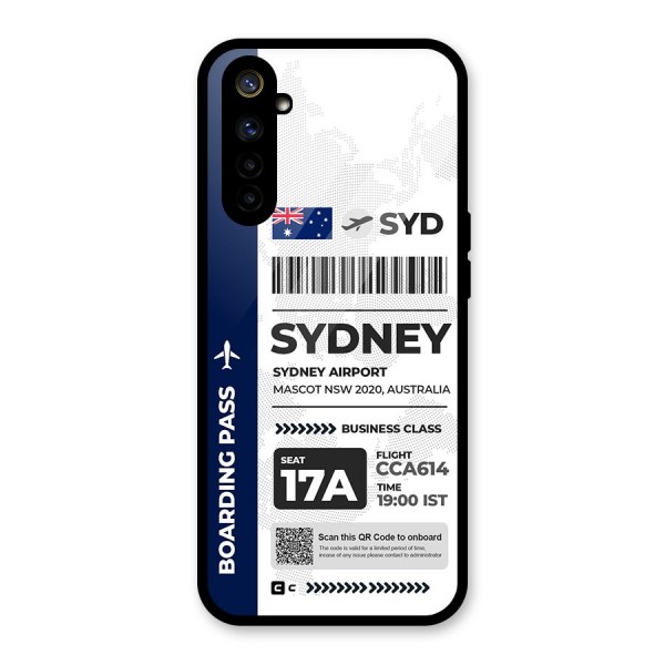 International Boarding Pass Sydney Glass Back Case for Realme 6