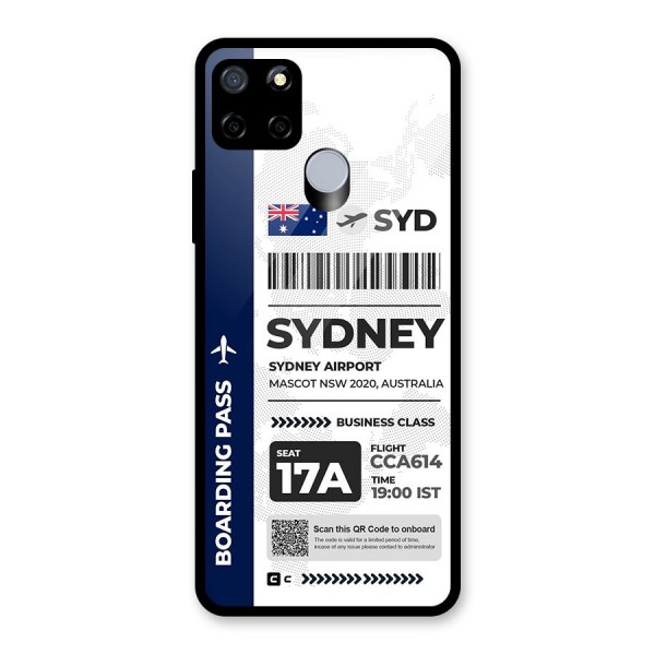 International Boarding Pass Sydney Glass Back Case for Realme C15