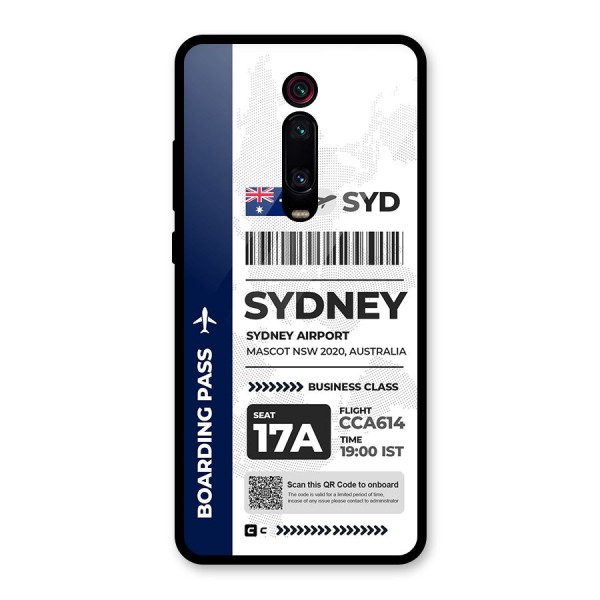 International Boarding Pass Sydney Glass Back Case for Redmi K20