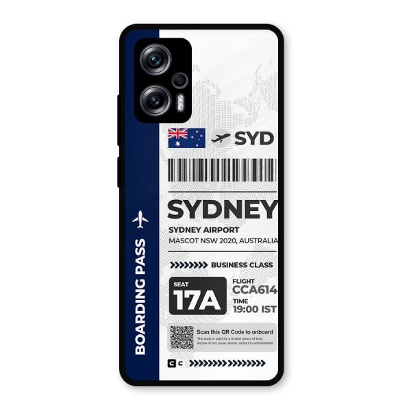 International Boarding Pass Sydney Glass Back Case for Redmi K50i