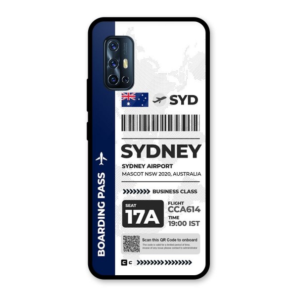 International Boarding Pass Sydney Glass Back Case for Vivo V17