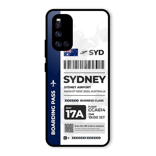 International Boarding Pass Sydney Glass Back Case for Vivo V19