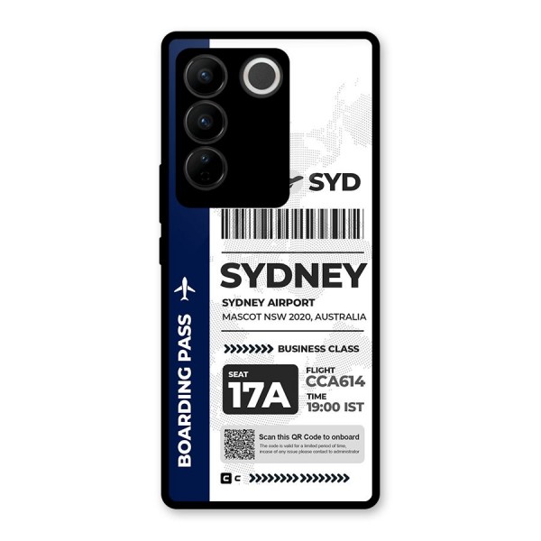 International Boarding Pass Sydney Glass Back Case for Vivo V27