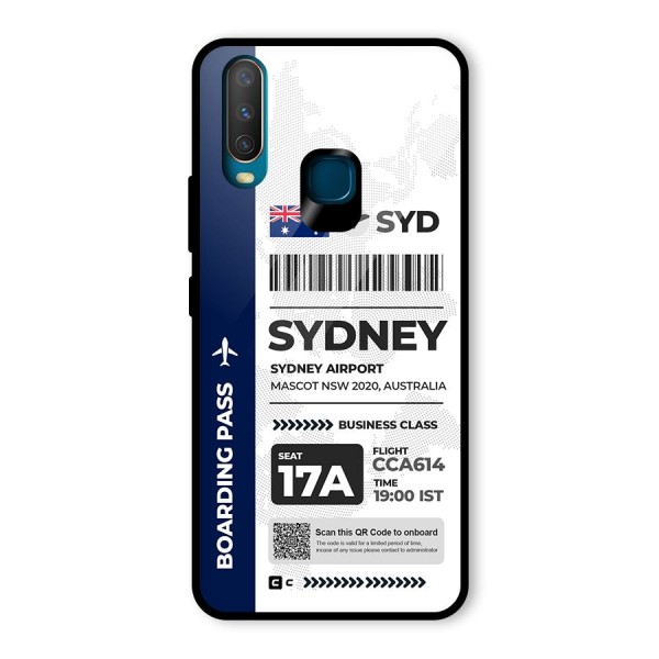 International Boarding Pass Sydney Glass Back Case for Vivo Y15