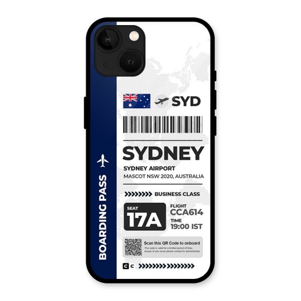 International Boarding Pass Sydney Glass Back Case for iPhone 13