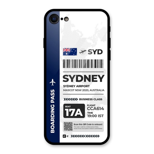 International Boarding Pass Sydney Glass Back Case for iPhone 8