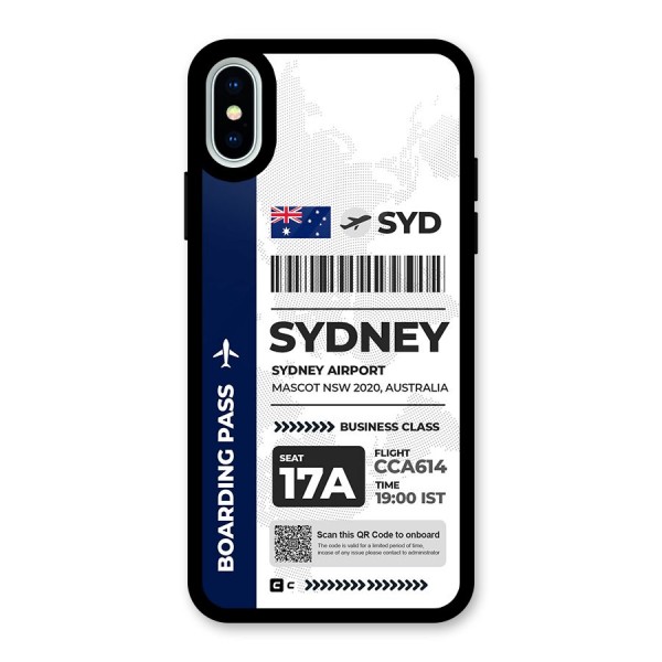 International Boarding Pass Sydney Glass Back Case for iPhone XS