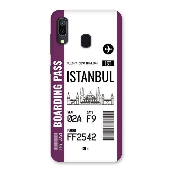 Istanbul Boarding Pass Back Case for Galaxy A20