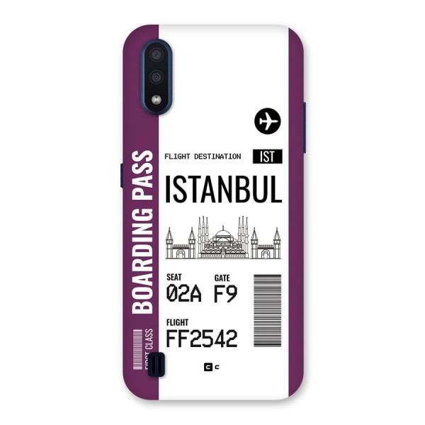 Istanbul Boarding Pass Back Case for Galaxy M01