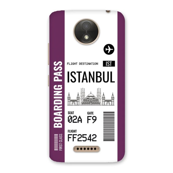 Istanbul Boarding Pass Back Case for Moto C Plus