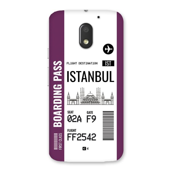 Istanbul Boarding Pass Back Case for Moto E3 Power