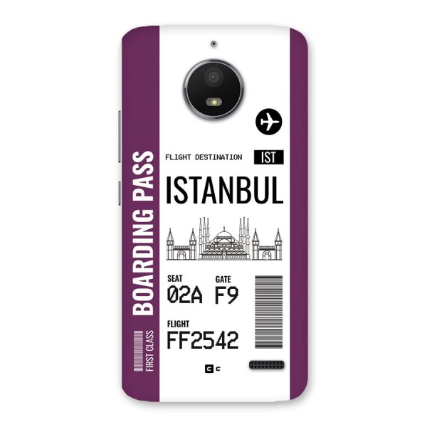 Istanbul Boarding Pass Back Case for Moto E4