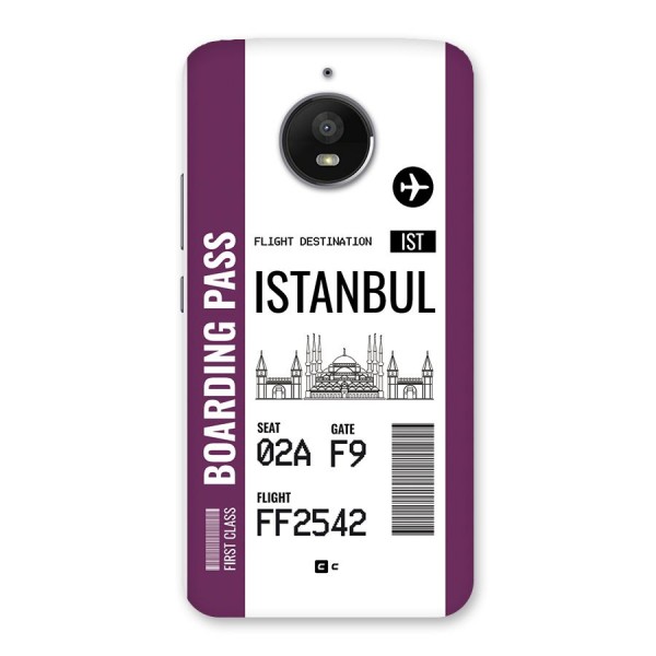 Istanbul Boarding Pass Back Case for Moto E4 Plus