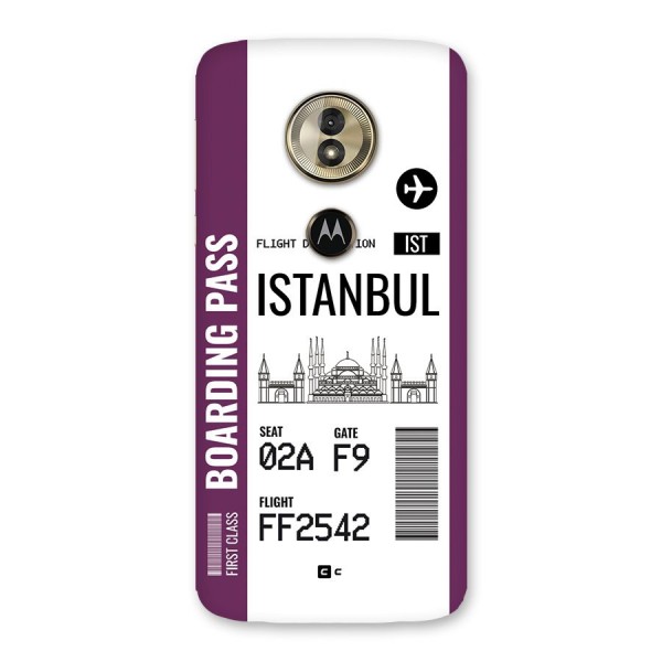 Istanbul Boarding Pass Back Case for Moto G6 Play