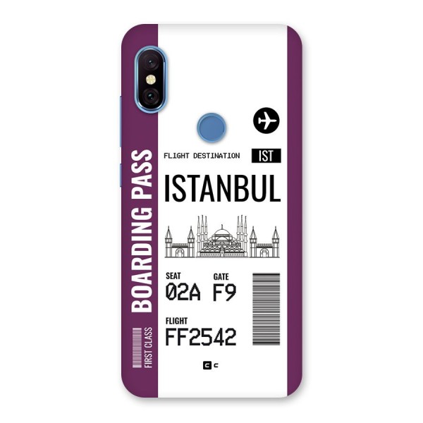 Istanbul Boarding Pass Back Case for Redmi Note 6 Pro