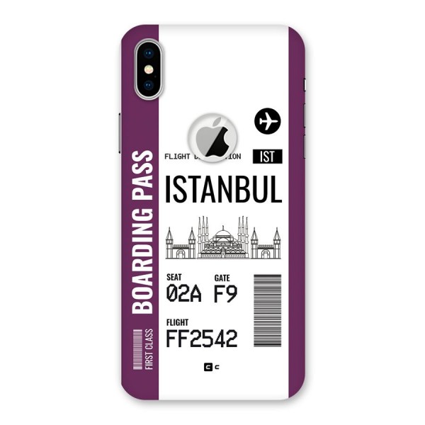 Istanbul Boarding Pass Back Case for iPhone XS Logo Cut