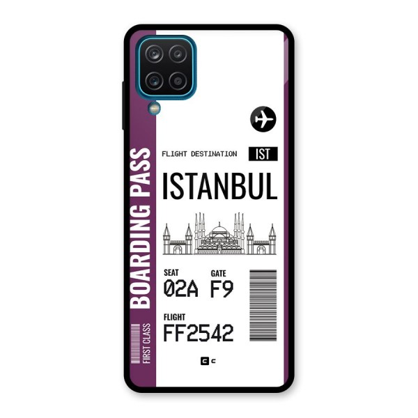 Istanbul Boarding Pass Glass Back Case for Galaxy A12