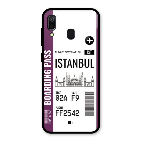 Istanbul Boarding Pass Glass Back Case for Galaxy A30