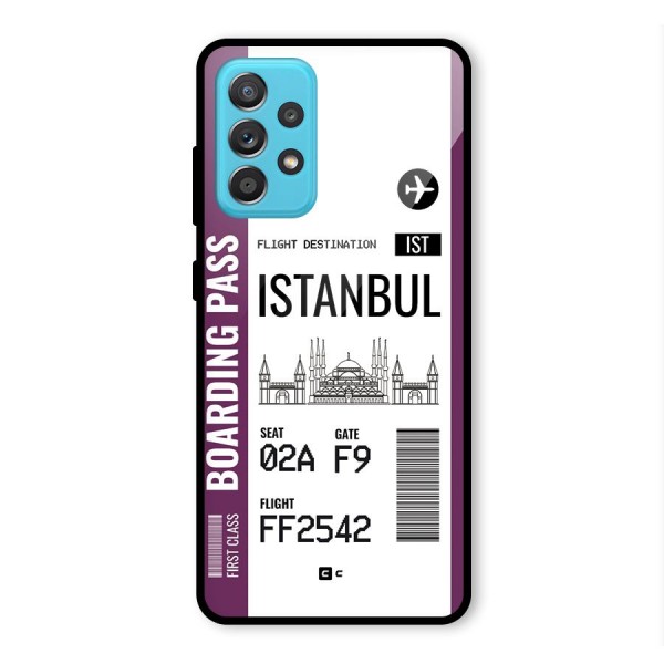 Istanbul Boarding Pass Glass Back Case for Galaxy A52