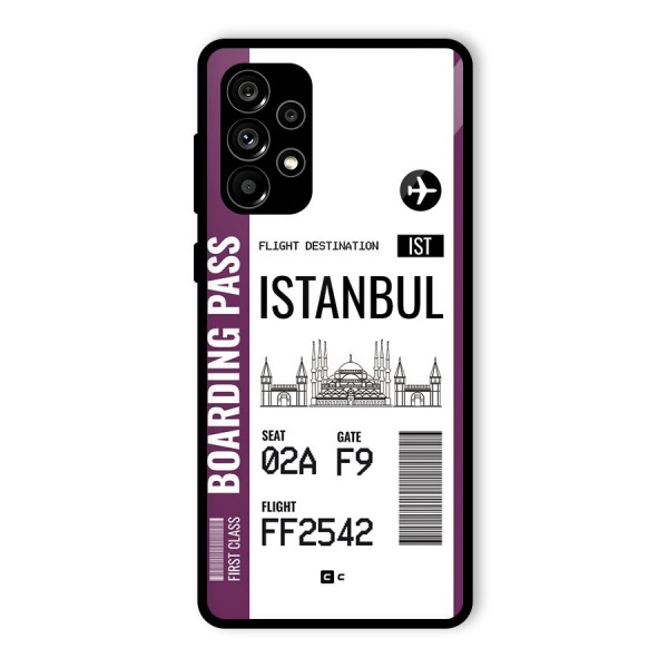 Istanbul Boarding Pass Glass Back Case for Galaxy A73 5G