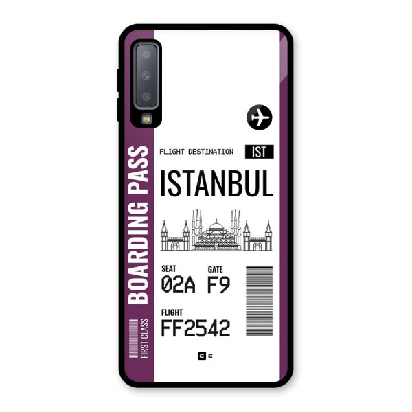 Istanbul Boarding Pass Glass Back Case for Galaxy A7 (2018)