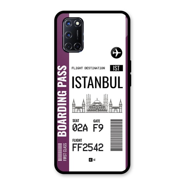 Istanbul Boarding Pass Glass Back Case for Oppo A52