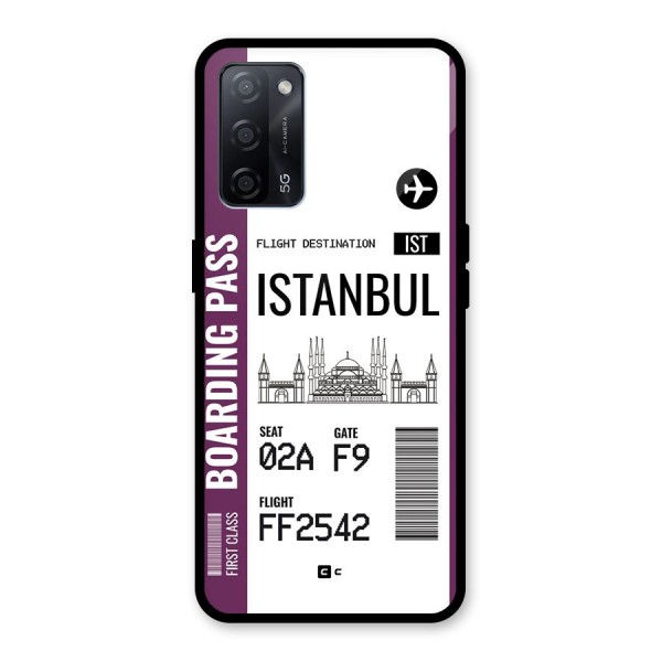 Istanbul Boarding Pass Glass Back Case for Oppo A53s 5G