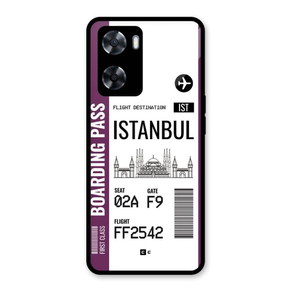 Istanbul Boarding Pass Glass Back Case for Oppo A57 2022