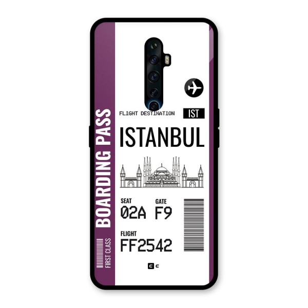 Istanbul Boarding Pass Glass Back Case for Oppo Reno2 Z