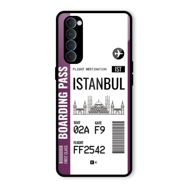 Istanbul Boarding Pass Glass Back Case for Oppo Reno4 Pro